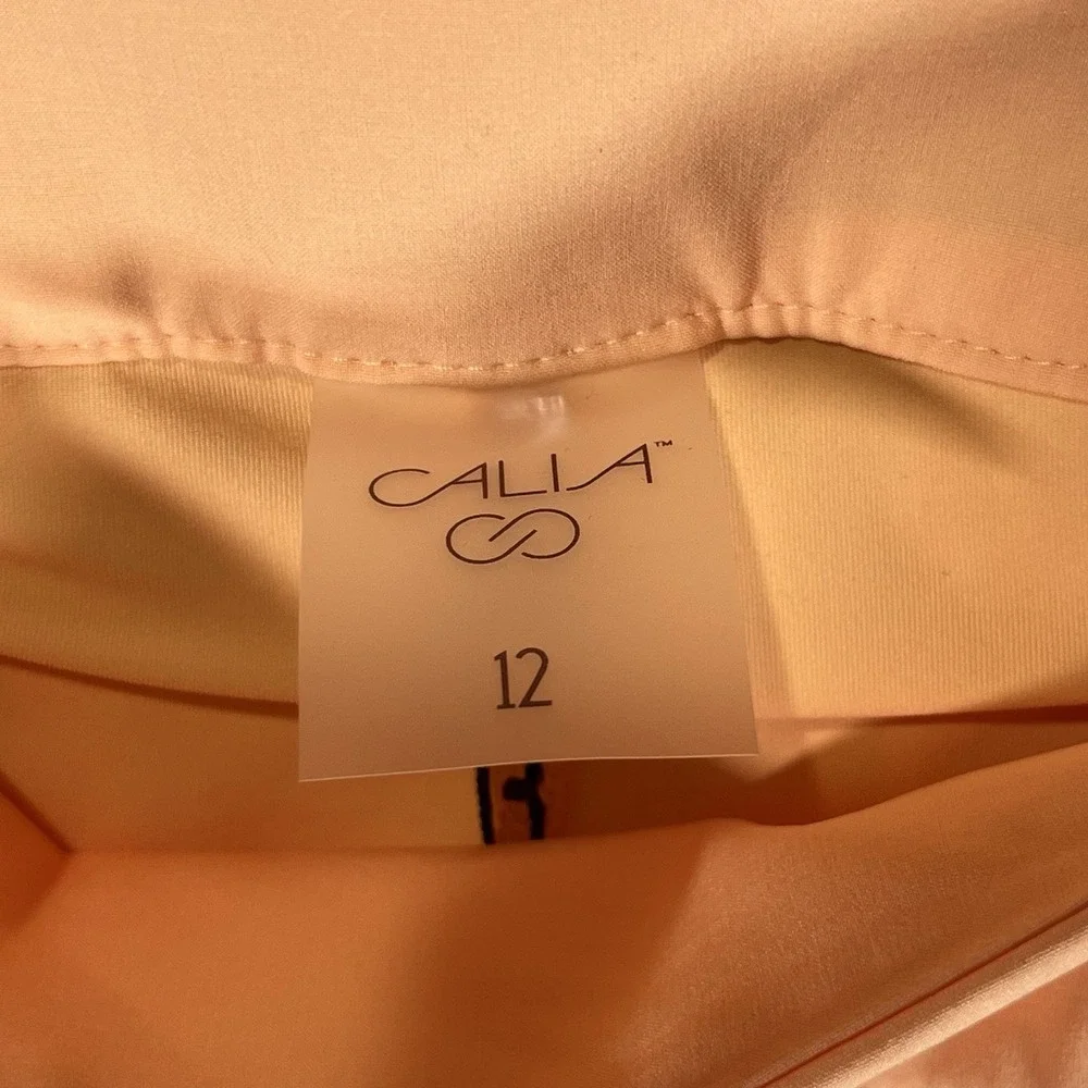 Calia Golf Skort Women's 12 Peach Orange‎ And White Side Zip